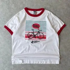 古着 自転車 サイクリング リンガーTシャツ ヴィンテージ 白 ホワイト
