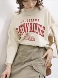 サマンサモスモスブルー　フレアスリーブプリントTシャツのサムネイル