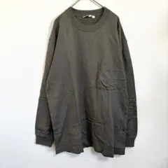 美品✨UNIQLO クルーネックTシャツ 長袖カットソー　カーキ　L 男女兼用