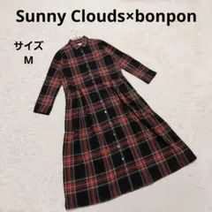 希少・完売品 サニークラウズ×bonpon チェックワンピース M フェリシモ
