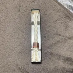 【未使用】絹100％ 帯締め 白×金 金属糸使用 フォーマル 礼装用 和装小物