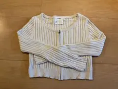 リブ編みカーディガン アイボリー&ブラック FREE 2着セット