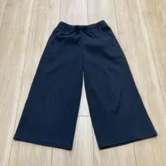 GU 120cmリブプルオンワイドパンツ ブラック 女の子 キッズ