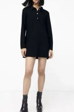 [ZARA] テクスチャーワンピース