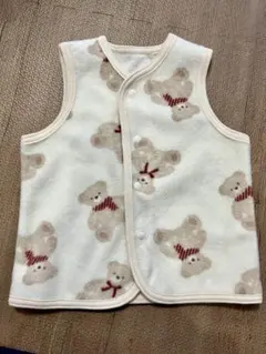 クマ柄フリースベビーベスト 50-70cm