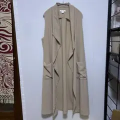 ひ*じ様 H&M レディース ベージュ ノースリーブ ロングベスト Mサイズ