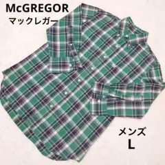 美品　 マックレガー メンズ　グリーン　チェック柄　長袖シャツ L