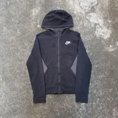 y2k 00s NIKE 黒ジップアップパーカー 短丈 テック系archive