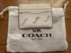 coach★大人気レザーカードケース★ホース&キャリッジデザインアイボリー未使用