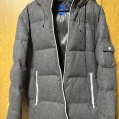 BEAMS グレー ダウンジャケット フード付き