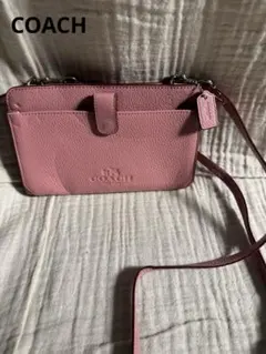 コーチ COACH サコッシュ ショルダーバッグ ピンク レザー