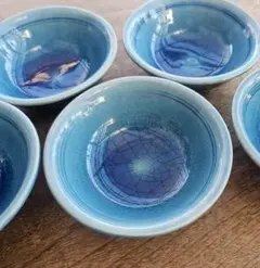 mako さま専用　 瑠璃色小皿５枚セット・美濃焼３枚セット