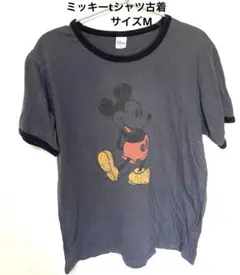 Disney ミッキーマウス Tシャツ Mサイズ グレー リブtシャツ