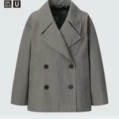 UNIQLO チェック柄 ダブルブレストコート