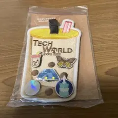 テックワールド　刺繍入り荷物タグ　ノベルティ　大阪関西万博