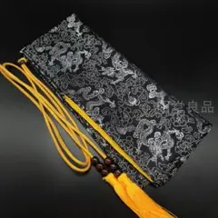 칼 가방 칼 가방 PD21 실버 드래곤과 모란 피규어 블랙 일본도 장비 보관 가방
