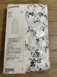 【新品未使用】IKEA 布団カバー・枕カバーセット　小花柄ホワイト　シングル