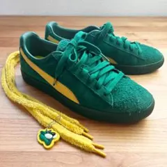 【美品】Puma｜CLYDE SUPER スニーカー27.5cm 緑 チャーム付