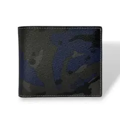 COACH コーチ　二つ折り財布　札入れ　型押しロゴ　カモフラ　PVCレザー