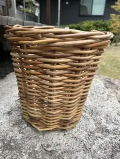 籐製 円筒形バスケット