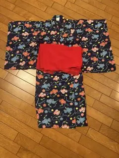 子供浴衣120（紺色花柄）