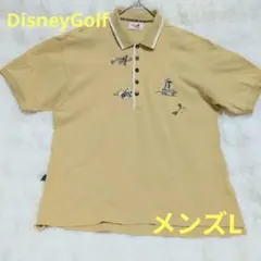 Disney ディズニー ゴルフ ポロシャツ 半袖 ベージュ Ｌのサムネイル