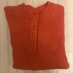 nugu オレンジ ボタン付き ニット 長袖