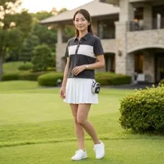 Y5138*アディダス☆半袖☆ポロシャツ☆黒☆ピンク☆ゴルフ☆OT☆XL☆女性