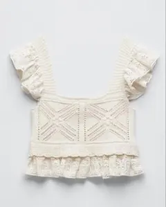 【ZARA】オープンニットトップス S