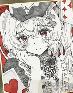 イラスト色紙ハンドメイドアナログイラスト