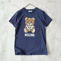 モスキーノテディベア半袖Tシャツ紺14A164レディースS相当 テディベアロゴのサムネイル