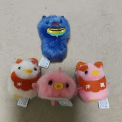 沖縄限定 マスコット 4点セット　ふわふわシーサー