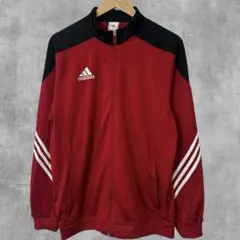 adidas 00sトラックジャケット ジャージ 赤 黒 ロゴ 3L 2XL 白