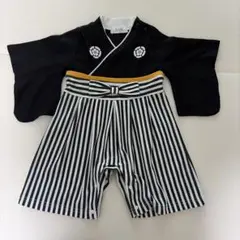 Aenak ベビー袴 ロンパース 70cm 黒 ストライプ