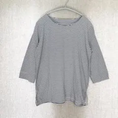 美品✦GUNZE 7分袖カットソー M ネイビーボーダー ゆったり/日本製