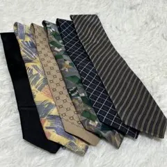 メンズネクタイ６本まとめ売り⑪　シルク１００％