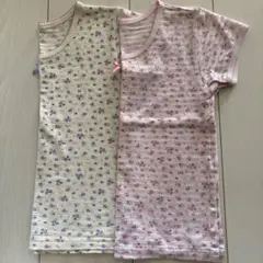 小花柄半袖肌着2枚セット