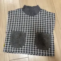 チェック柄ハイネックニットベスト