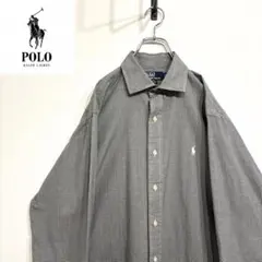 超人気❗️ラルフローレン　ワンポイントロゴシャツ　XL 90s刺繍古着希少レア長袖