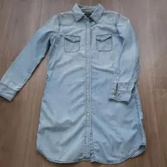 ナノユニバース　ダンガリーロングシャツ　38