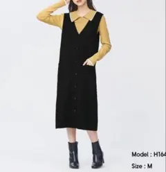 GU ミラノリブニットジャンパードレス S ブラック 新品未使用