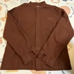 無印良品 MUJI スタンドカラーシャツ　フランネル シャツ M