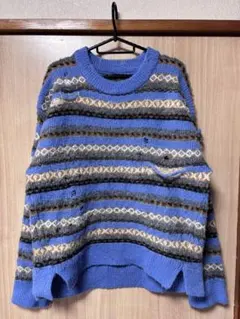 ZARA ストライプ柄 ダメージ ニットセーター サイズM