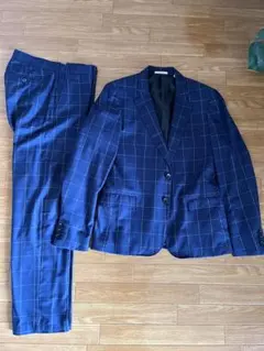 美品 ジャーナルスタンダード スリム細身 ネイビー チェック柄 Mサイズ