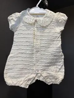 ら*ら様 【美品】バースデイ　ロンパース　50-60 退院着レースフリル　ベビー