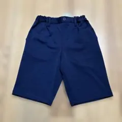 新品未使用☆コムサイズム　紺ストレッチポンチ グルカハーフパンツ120㎝