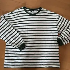 Beno 長袖カットソー ボーダー グリーン LLサイズ