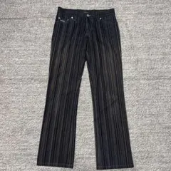 BURBERRY BLACK LABEL コーデュロイ ストライプ ブラック 黒