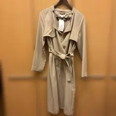 【新品タグ付き】H&M×安室奈美恵ベージュ ロングコート ベルト付き34P【S】