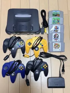 【通電確認済】Nintendo 64 本体 コントローラー4個　ソフト5本セット